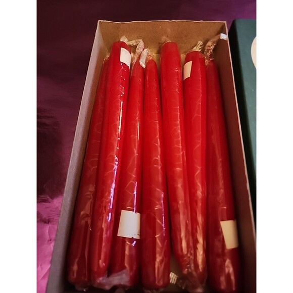 Patrician NOS Box of 7 - 8 inch Smokeless Dripless Hand Dipped Candles Mauve - Picture 2 of 2